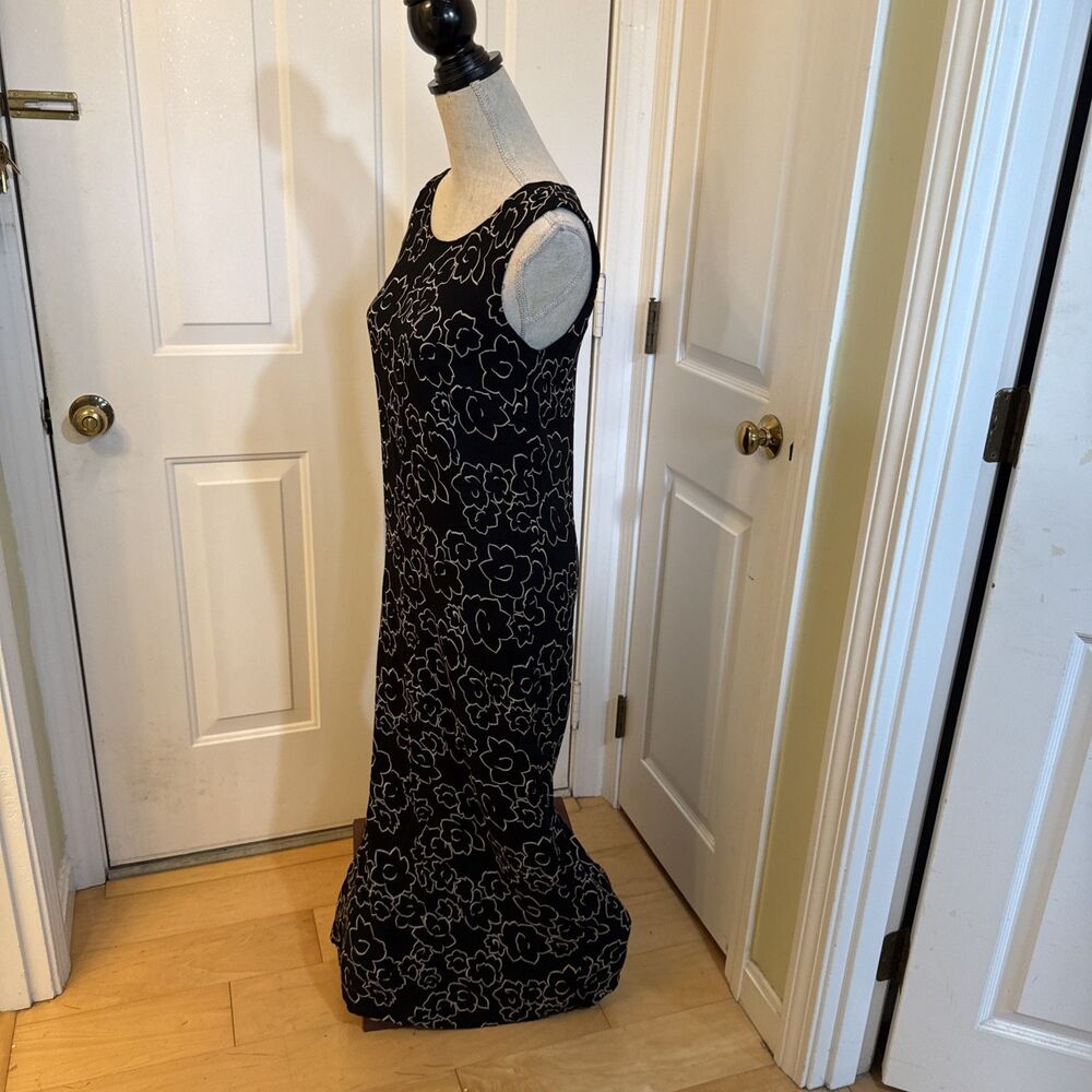 GREAT BASIC COLUMN DRESS Talbots Black And Ivory Floral Print Dress Rayon Size 8